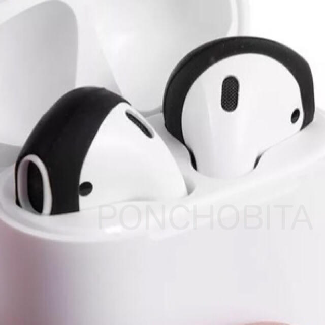 Apple(アップル)のAirpods  iPhone イヤホンシリコンカバー イヤーピース【黒色】⑤ スマホ/家電/カメラのオーディオ機器(ヘッドフォン/イヤフォン)の商品写真