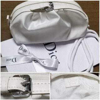 クリスチャンディオール(Christian Dior)の新品未使用訳有クリスチャンディオールDior　ロゴ入サテンポーチ　自宅保管品(ポーチ)