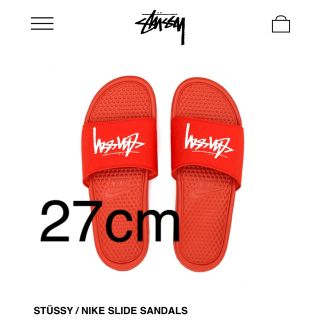 ステューシー(STUSSY)のSTUSSY / NIKE SLIDE SANDALS RED(サンダル)