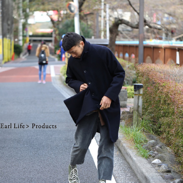 EEL products サザンカコート2019AW ネイビー M タグ付き美品ジャケット/アウター
