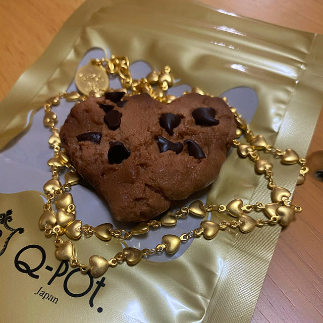 値下げ　Q-pot チョコチップクッキーネックレス　ハート | フリマアプリ ラクマ