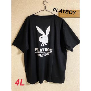 プレイボーイ(PLAYBOY)の新品　PLAYBOY メンズ　ドライ　刺繍　プリント　Tシャツ　ブラック　4L(Tシャツ/カットソー(半袖/袖なし))