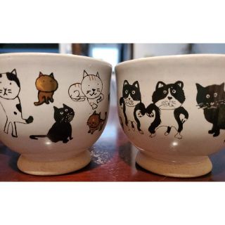 マンハッタナーズ(Manhattaner's)のマンハッタナーズ　猫柄　カップ＆ソーサー　2客セット(食器)