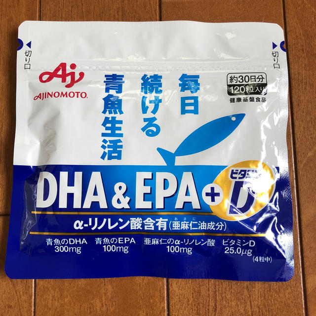 味の素(アジノモト)の【送料込】味の素 DHA & EPA +ビタミンD 120粒 食品/飲料/酒の健康食品(ビタミン)の商品写真