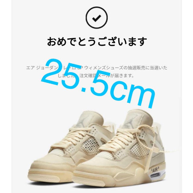 NIKE(ナイキ)のエアジョーダン4 レトロ　オフホワイト　off-white レディースの靴/シューズ(スニーカー)の商品写真