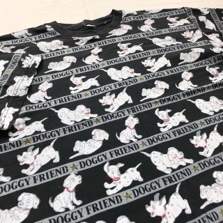 アートヴィンテージ(ART VINTAGE)のUSA製 ダルメシアン 総柄プリント ヴィンテージ Tシャツ 犬T アニマル(Tシャツ/カットソー(半袖/袖なし))