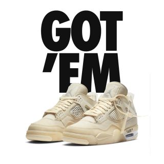 オフホワイト(OFF-WHITE)のOFF-WHITE x NIKE AIR JORDAN 4 sail  24cm(スニーカー)