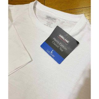 コストコ(コストコ)の新品 Lサイズ ★コストコ カークランド メンズ コットン Tシャツ 白(Tシャツ/カットソー(半袖/袖なし))