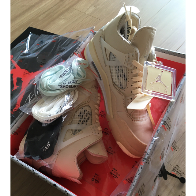年末のプロモーション NIKE - Sail Off-White JORDAN4 AIR NIKE スニーカー