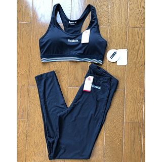 リーボック(Reebok)のリーボック　レディーススポーツブラ&レギンス上下セット　M(トレーニング用品)