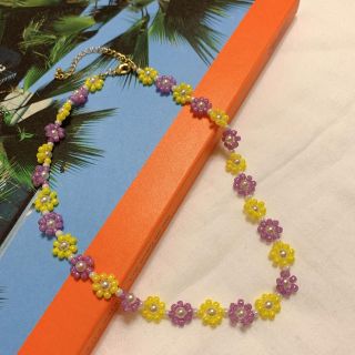 flower necklace purple &yellow(ネックレス)