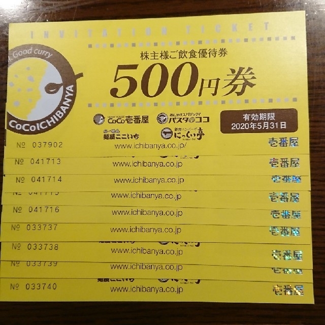 【値下げ】 壱番屋 株主優待 4,500円分