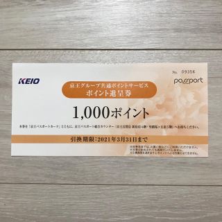 京王パスポートカード　1,000ポイント(ショッピング)