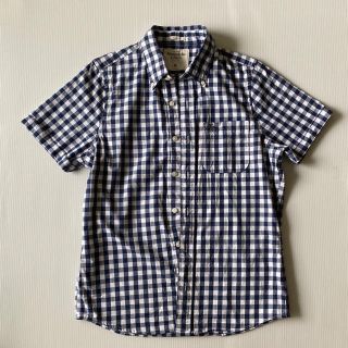 アバクロンビーアンドフィッチ(Abercrombie&Fitch)のアバクロ　チェックシャツ　Ｍ　ネイビー×ホワイト(シャツ)