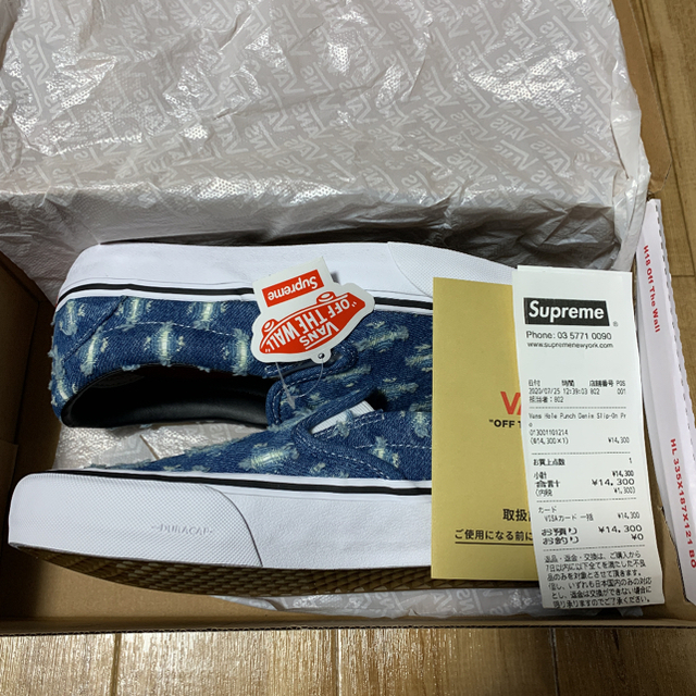 Supreme(シュプリーム)のsupreme hole punch denim vans 27cm メンズの靴/シューズ(スリッポン/モカシン)の商品写真