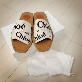 Chloe クロエ 新品未使用 ロゴ サンダル woody フラットミュール