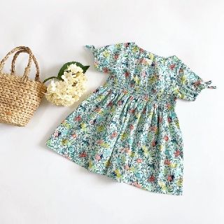 ザラキッズ(ZARA KIDS)の新品！インポート　果物柄　カシュクール　ワンピース　サマードレス　サマードレス　(ワンピース)