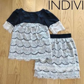 インディヴィ(INDIVI)の★クララ様専用★【美品】INDIVI(インディヴィ) レースセットアップ★(セット/コーデ)