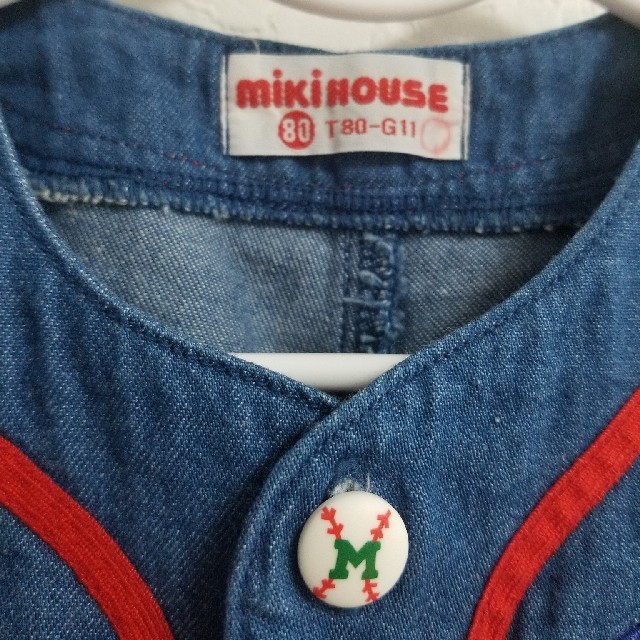 mikihouse(ミキハウス)のミキハウス野球ロンパース キッズ/ベビー/マタニティのベビー服(~85cm)(ロンパース)の商品写真
