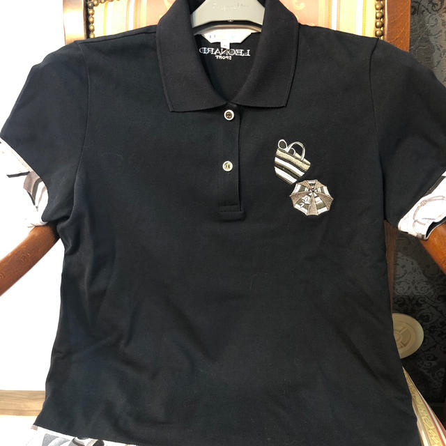 LEONARD(レオナール)の🖤LEONARDレオナール スポーツ🖤半袖ポロシャツ　黒 レディースのトップス(ポロシャツ)の商品写真