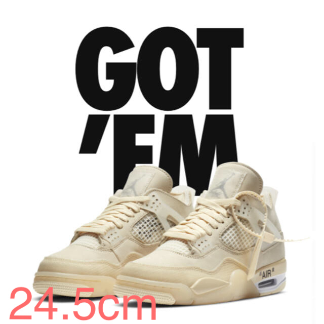 かわいい新作 NIKE - NIKE Air Jordan 4 off white 24.5cm スニーカー