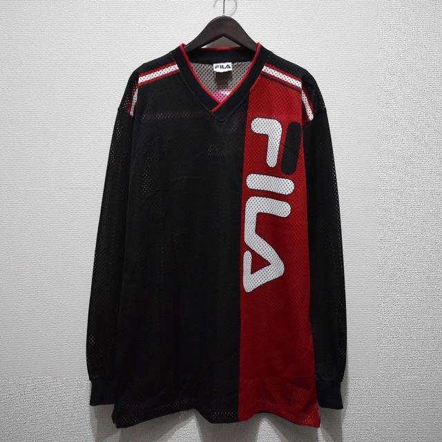 フィラFILA　90s　長袖メッシュジャージ シャツ USA製メンズ