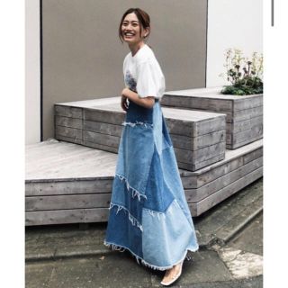 マウジー(moussy)のお早めにどうぞ！MOUSSY PANEL LONG FLARE スカート(ロングスカート)