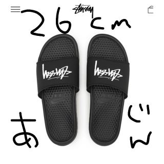 ナイキ(NIKE)のSTÜSSY / NIKE SLIDE SANDALS  26cm black(サンダル)