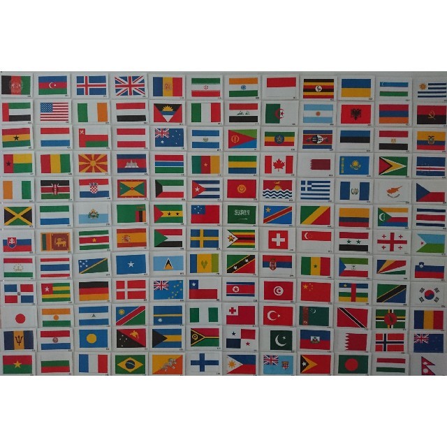 国旗カード195枚　2020年国際連合加盟国  ラミネート仕様 キッズ/ベビー/マタニティのおもちゃ(知育玩具)の商品写真