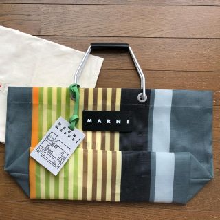 マルニ(Marni)の☆ 新作　MARNI  Flower cafe ストライプバッグ　ミニ  ☆(トートバッグ)