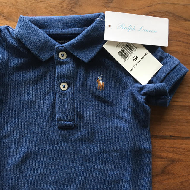 POLO RALPH LAUREN(ポロラルフローレン)の新品　タグ付き　ラルフローレン　コットン　ポロ　ロンパース　6M 出産祝い キッズ/ベビー/マタニティのベビー服(~85cm)(ロンパース)の商品写真