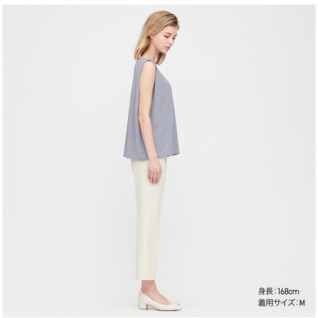 UNIQLO(ユニクロ)のUNIQLO クレープジャージーT (ノースリーブ) レディースのトップス(シャツ/ブラウス(半袖/袖なし))の商品写真