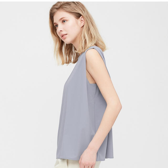 UNIQLO(ユニクロ)のUNIQLO クレープジャージーT (ノースリーブ) レディースのトップス(シャツ/ブラウス(半袖/袖なし))の商品写真