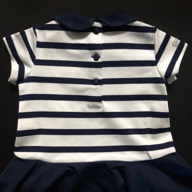 POLO RALPH LAUREN(ポロラルフローレン)の新品　ツートーンポンチドレス&ブルマ　ボーダー　お呼ばれ　ワンピース　ネイビー キッズ/ベビー/マタニティのベビー服(~85cm)(ワンピース)の商品写真