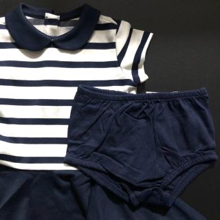 ポロラルフローレン(POLO RALPH LAUREN)の新品　ツートーンポンチドレス&ブルマ　ボーダー　お呼ばれ　ワンピース　ネイビー(ワンピース)