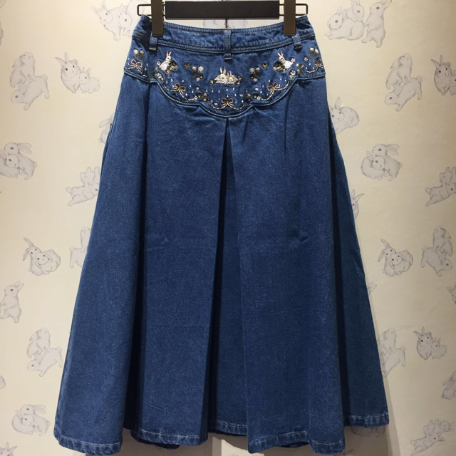 フランシュリッペ うさぎ刺繍タックスカート フランシュリッペ うさぎ刺繍タックスカート