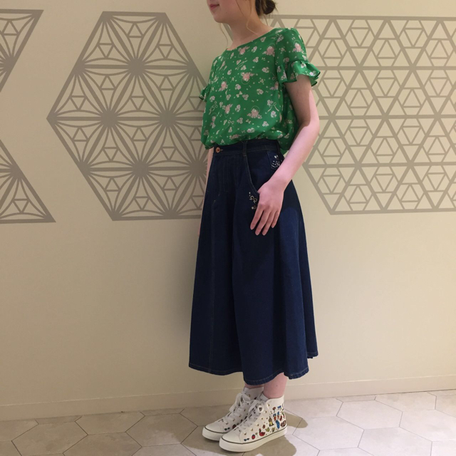 フランシュリッペ うさぎ刺繍タックスカート フランシュリッペ うさぎ刺繍タックスカート