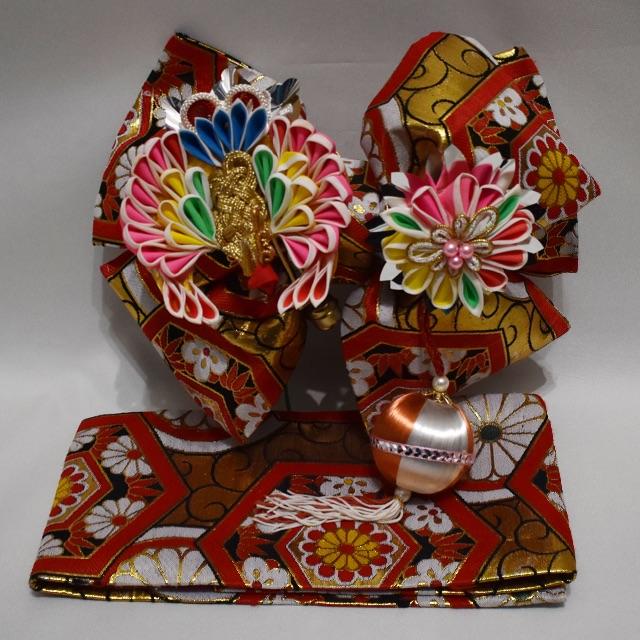 昭和レトロ 七五三 女児用 結び帯 飾り帯 鶴/菊/亀甲/花/鞠/鈴の通販
