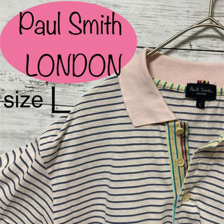 ポールスミス(Paul Smith)のPaul Smith LONDON ストライプ柄入り　ピンク　ポロシャツ(ポロシャツ)
