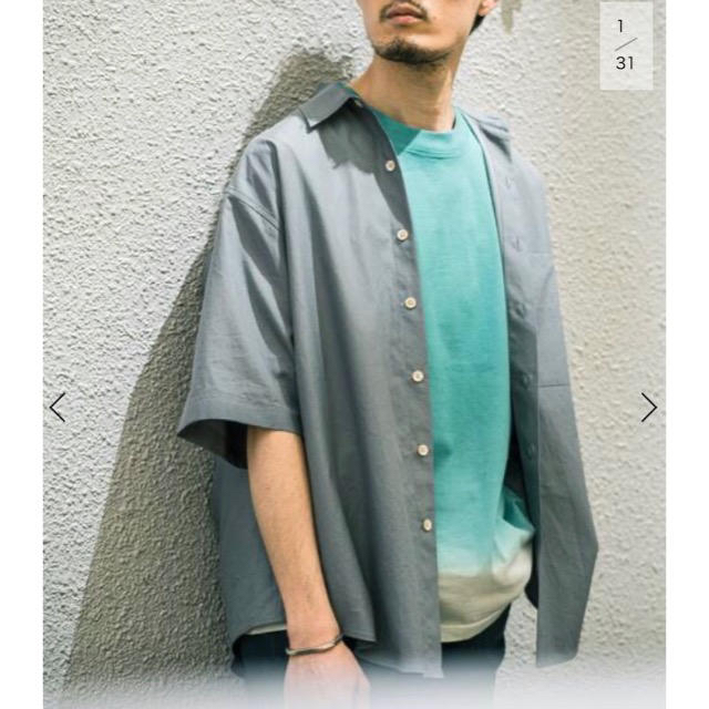 COMOLI(コモリ)のオーラリー　別注 WASHED FINX TWILL ハーフ　スリーブ　シャツ  メンズのトップス(シャツ)の商品写真