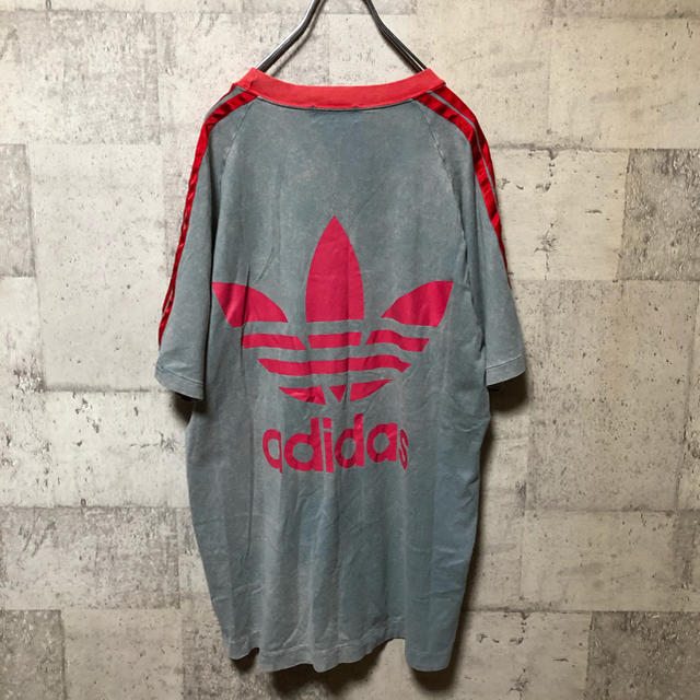 adidas(アディダス)のadidas 80s ラインリンガーTシャツ　トレフォイル　ブリーチ加工 メンズのトップス(Tシャツ/カットソー(半袖/袖なし))の商品写真