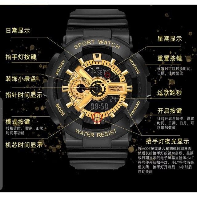 日本未発売 大人気ダイバーズウォッチ高級ブラックデジアナ防水腕時計Sショック メンズの時計(腕時計(デジタル))の商品写真