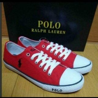 ポロラルフローレン(POLO RALPH LAUREN)の【24cm】POLO RALPH LAUREN ラルフローレン スニーカー 赤(スニーカー)