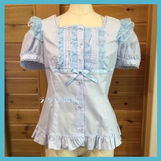 アンジェリックプリティー(Angelic Pretty)のAngelic Pretty◇Heartシャーベットブラウス◇サックス◇半袖(シャツ/ブラウス(半袖/袖なし))