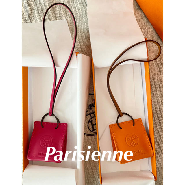 Hermes サックオランジュバッグチャーム 新品 2020 オレンジ 一番の 52