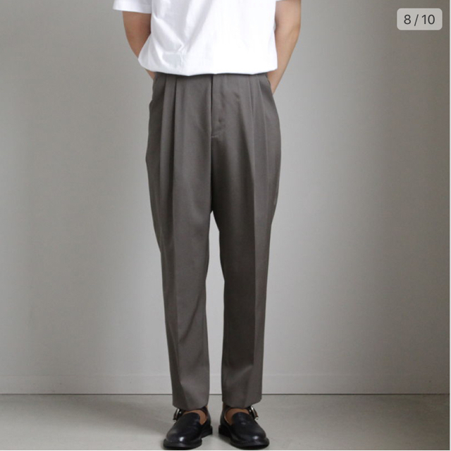 stein TWO TUCK WIDE TROUSERS BR.KHAKI 【☆安心の定価販売☆】 www