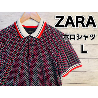 ザラ(ZARA)の#87 ZARA ザラ　ポロシャツ　総柄　Mサイズ(ポロシャツ)