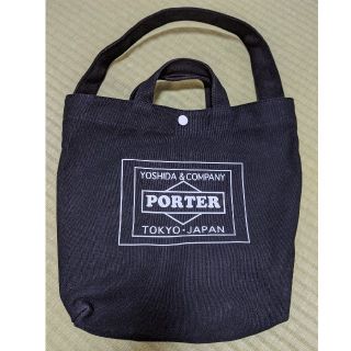 ポーター(PORTER)のPORTER × LOWERCASE  黒 キャンバストートバッグ エコバッグ(トートバッグ)