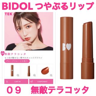 エヌエムビーフォーティーエイト(NMB48)の新色 新品未開封 BIDOL つやぷるリップ アカリップ 09 無敵テラコッタ(口紅)