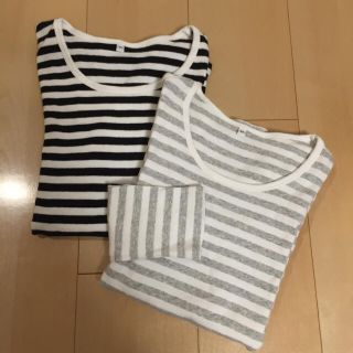 ムジルシリョウヒン(MUJI (無印良品))の無印 ボーダー長袖Ｔシャツ ストレッチM(Tシャツ(長袖/七分))